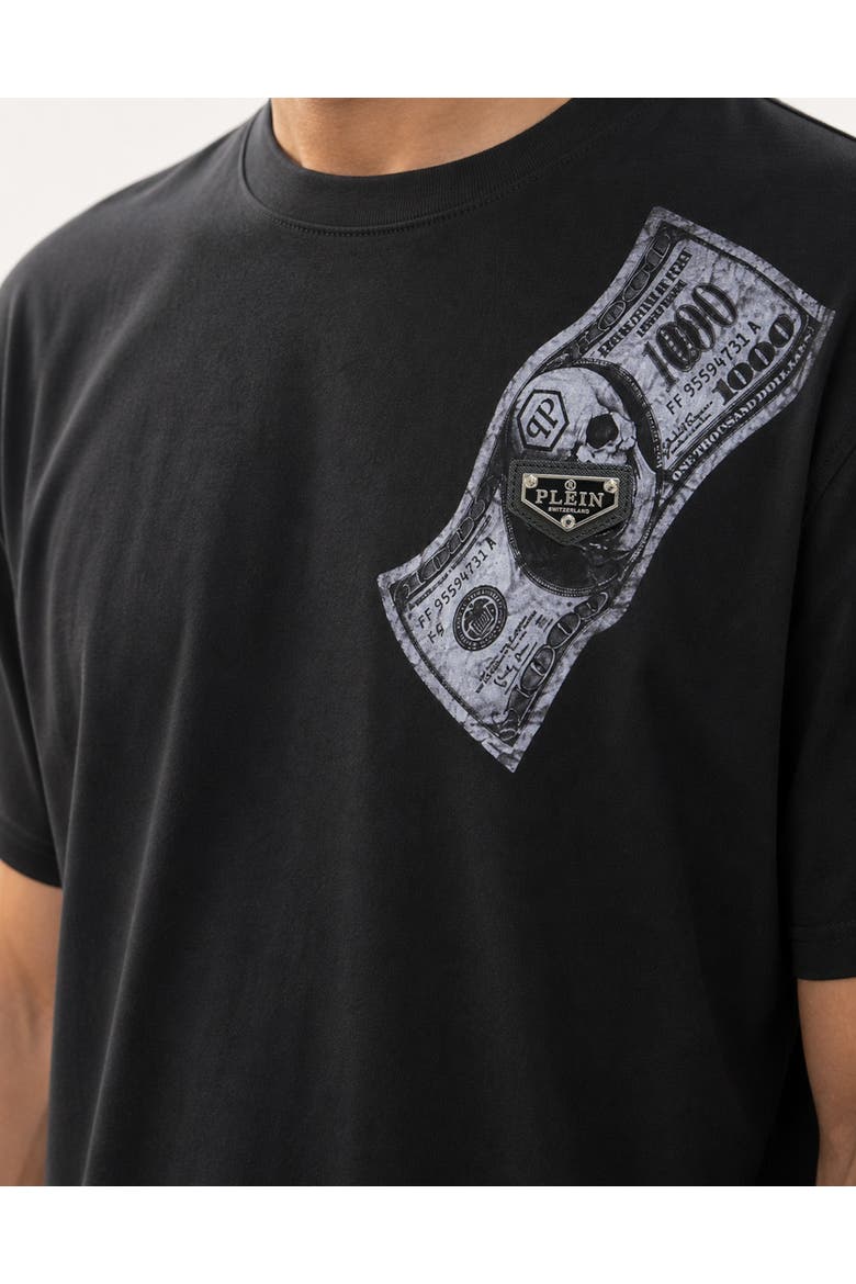 T-Shirt Round Neck Ss Skull Men, Alternate, color, black