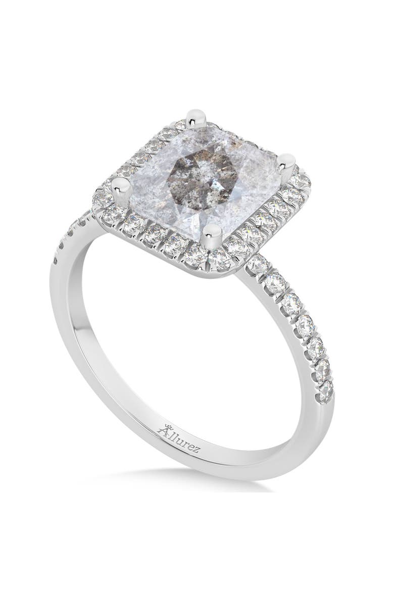 Salt & Pepper Diamond & Diamond Engagement 14k, Alternate, color, 3.32ct/White Gold