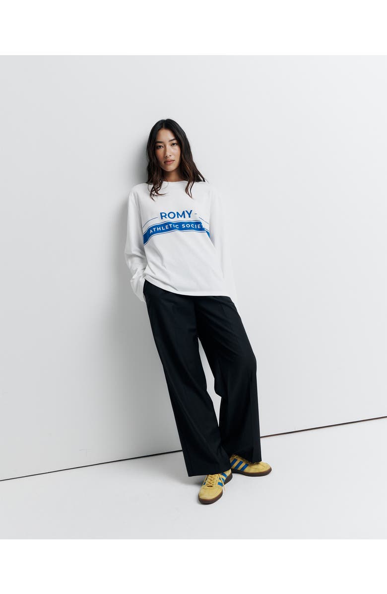 Romy the Brand Romy Athletic Society Long Sleeve Tee, Alternate, color, White + Print