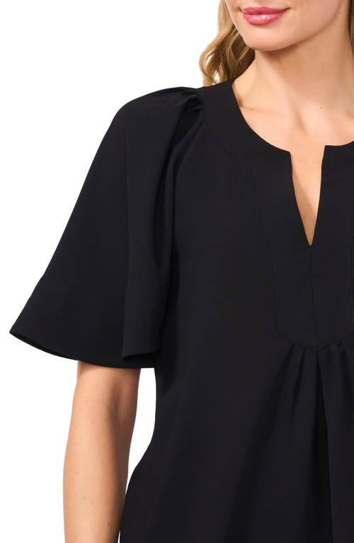CECE CECE FLUTTER SLEEVE CREPE TOP