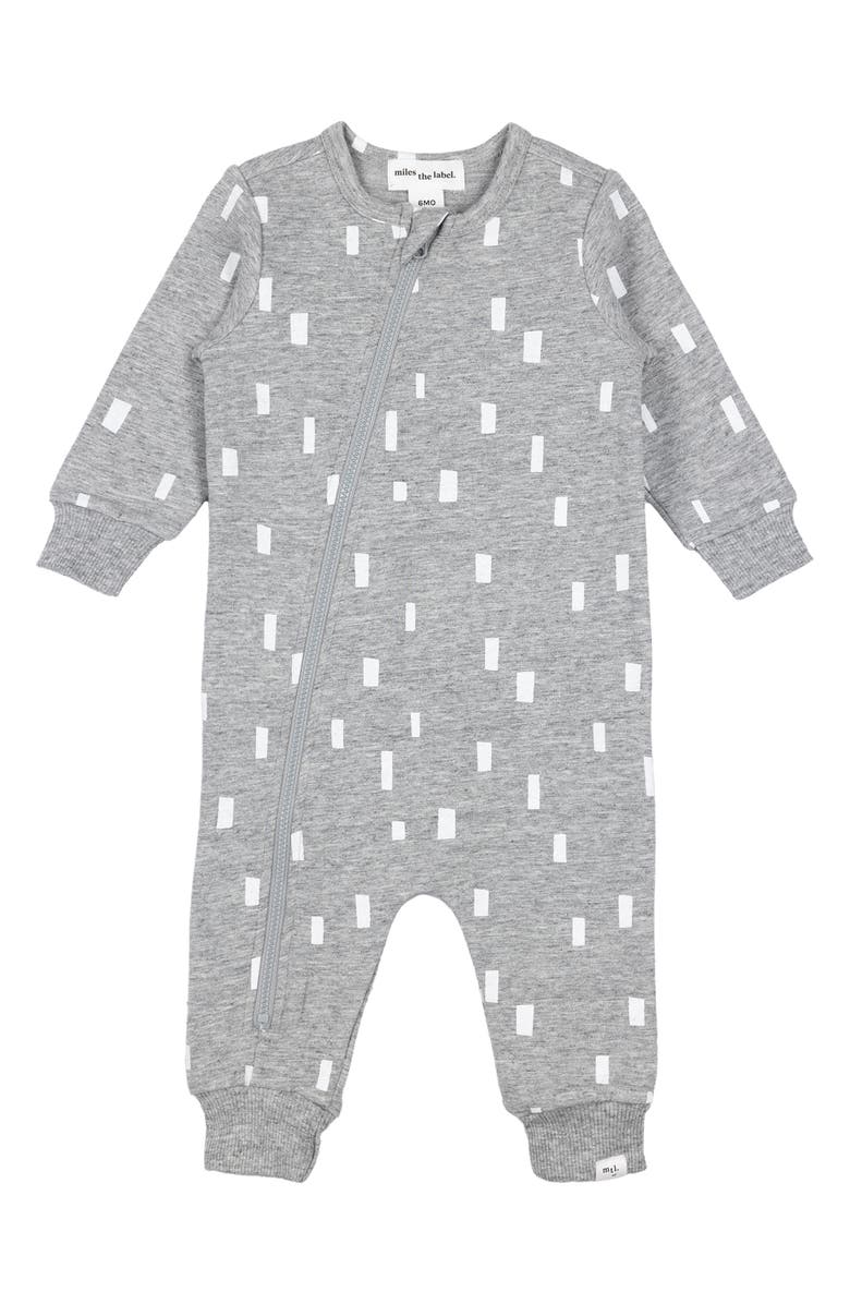 MILES THE LABEL Block Print Stretch Organic Cotton Romper, Main, color, 