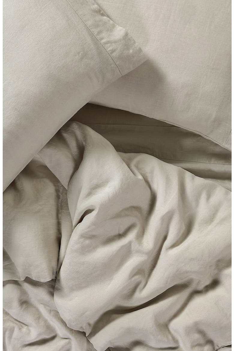 French Linen Duvet Cover, Alternate, color, FOG