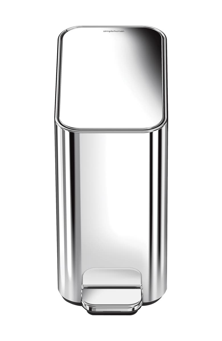 simplehuman 5L slim step can, Alternate, color, Polished