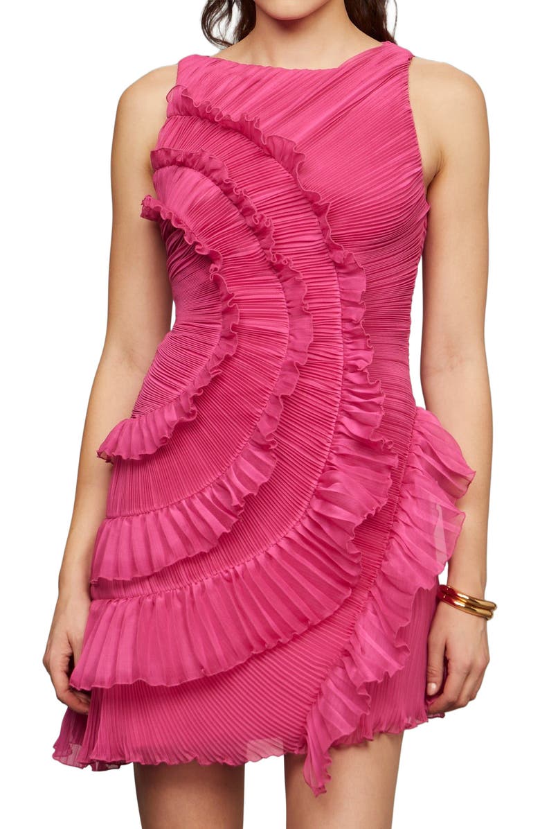 AMUR Emilia Cascade Mini Dress, Alternate, color,