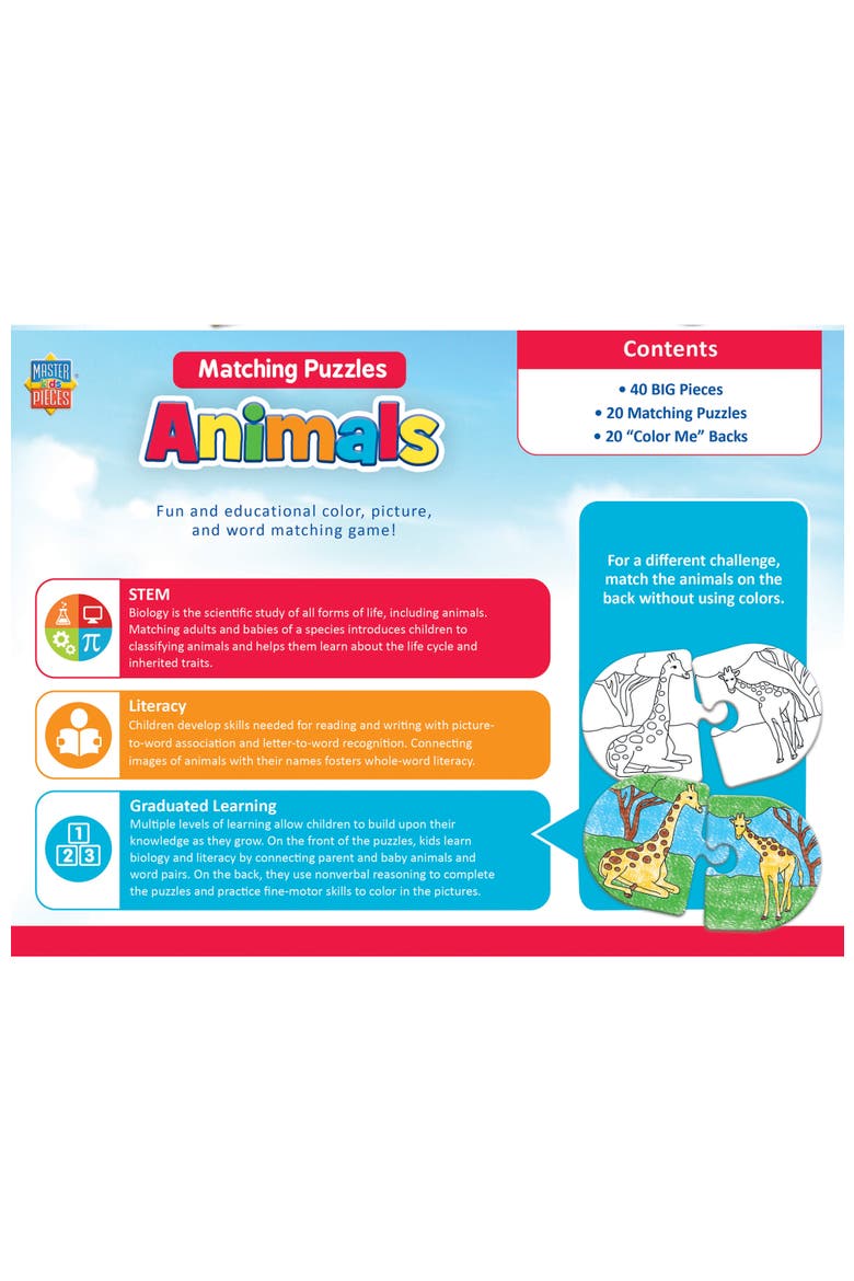 Animals Matching Puzzles, Alternate, color, Multicolor