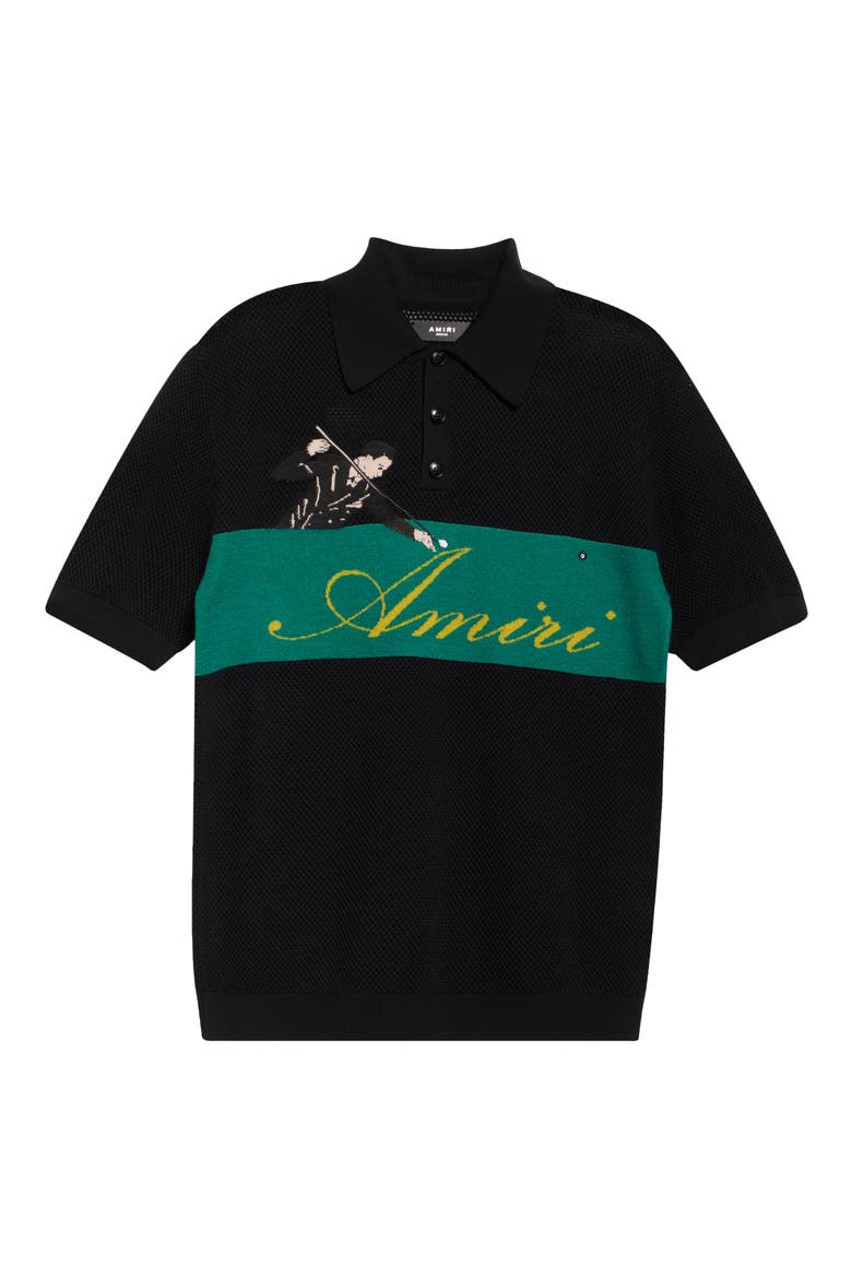 Billiards Merino Wool Polo, Alternate, color, BLACK