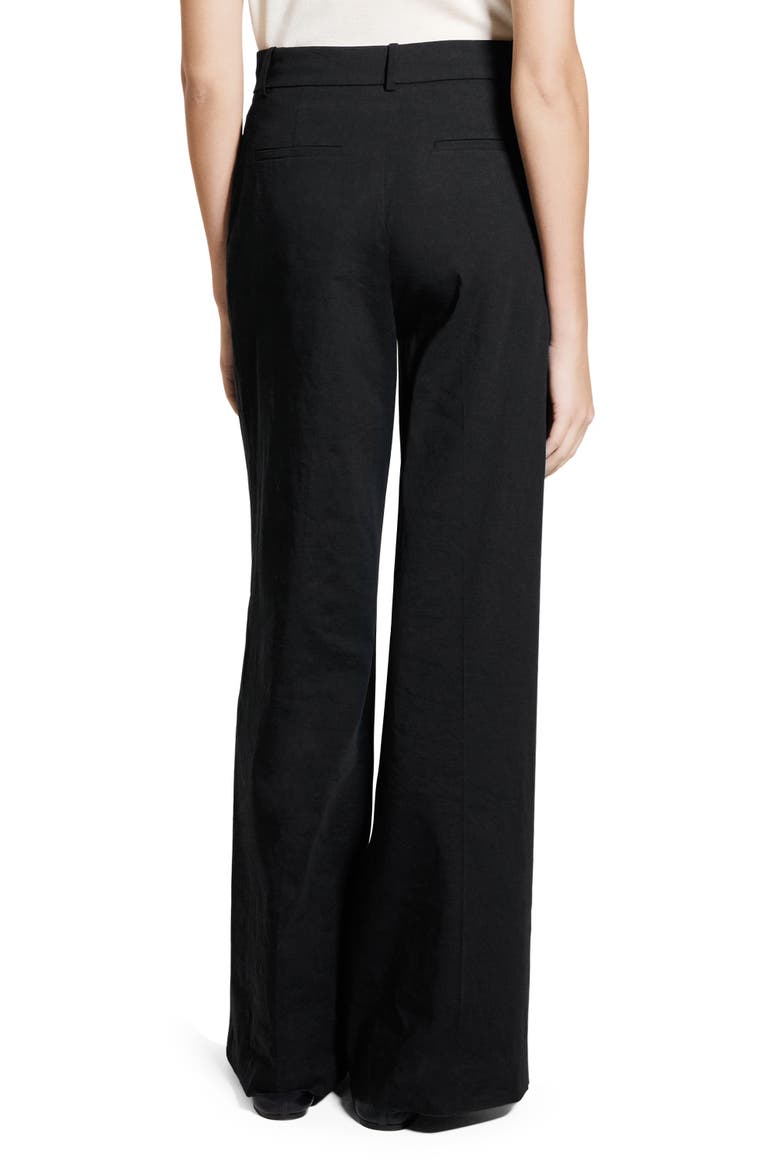 Linen Blend Wide Leg Pants, Alternate, color, BLACK