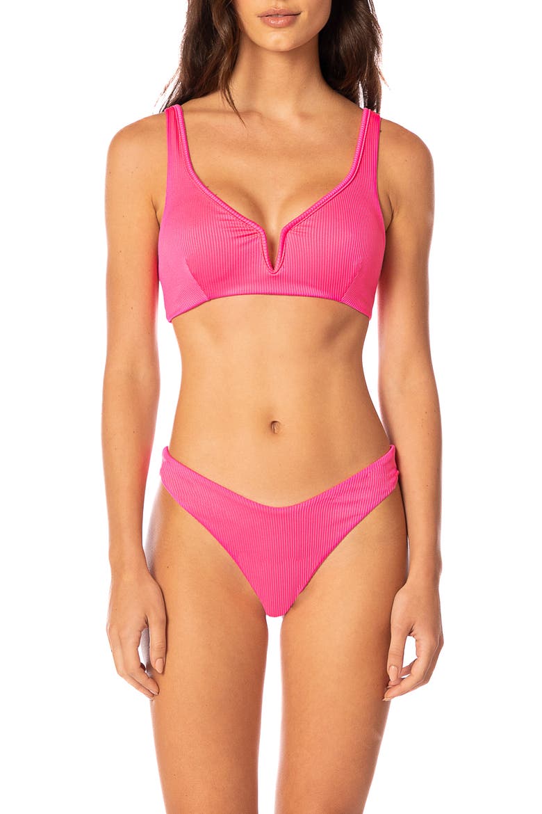 Hot Fuchsia Splendor Reversible Bikini Bottoms, Alternate, color, DARK PINK