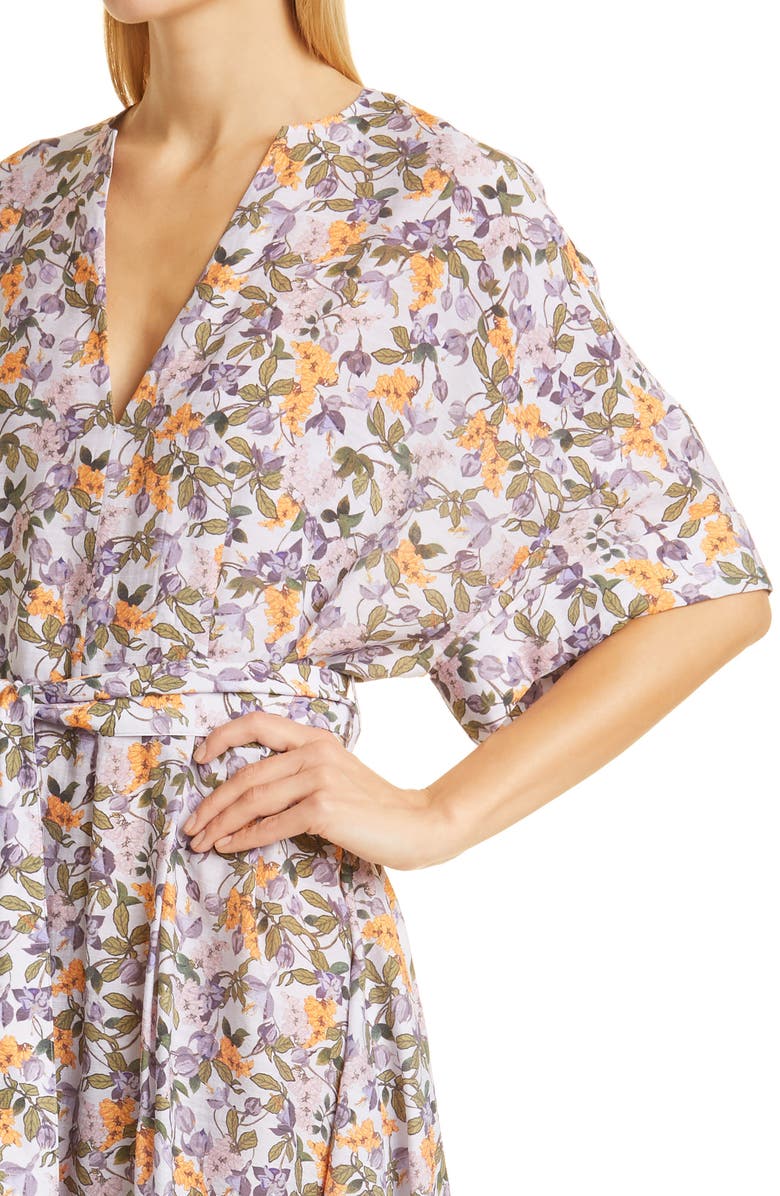 Vince Wisteria Vine Belted Dress, Alternate, color, Violetta