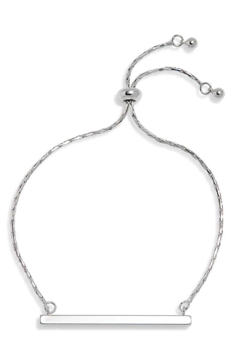 Sterling Forever Bar Slider Bracelet, Main, color, Silver