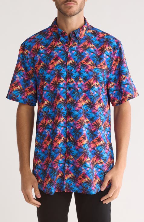 Oden Sunset Beach Short Sleeve Button-Down Shirt