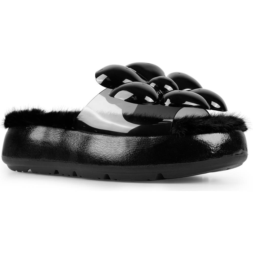 Shop Zigi Cass Faux Fur Lined Sandal In Black