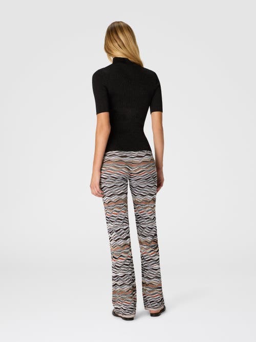 Missoni Womens Beige And Brown Tones Graphic-pattern Flared Knit Trousers In Multi