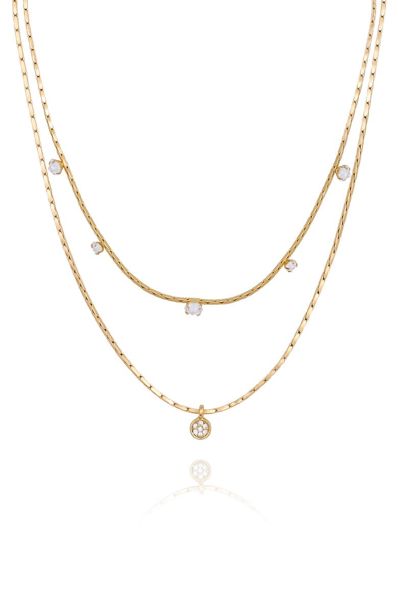 Set of 2 Crystal Chain Necklaces, Main, color, GOLD TONE