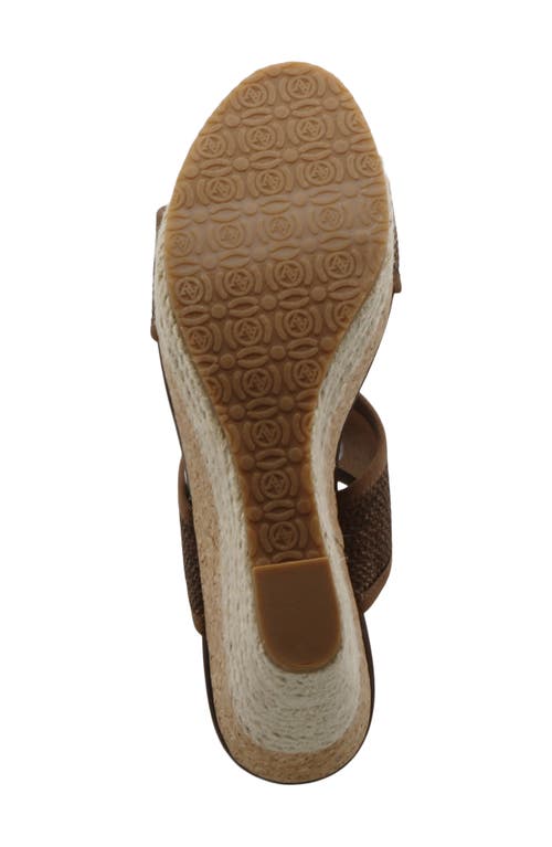 Adrienne Vittadini Casia Wedge Sandal In Dark Brown