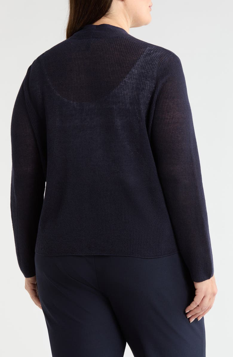 Eileen Fisher Organic Linen & Organic Cotton Cardigan, Alternate, color, Ink