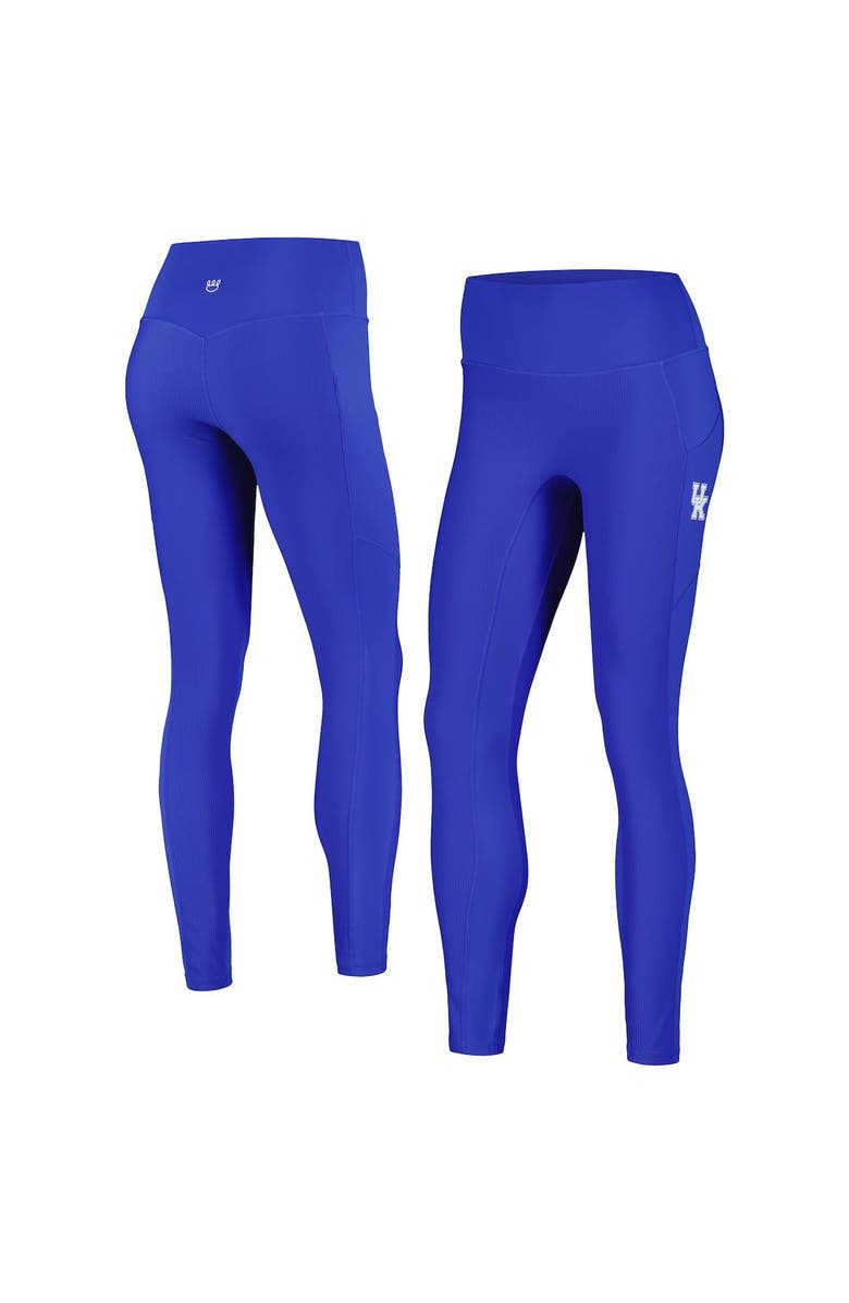 KADYLUXE Women's  Royal Kentucky Wildcats 7/8 Mixed Media Pocket iLeggings, Alternate, color, 