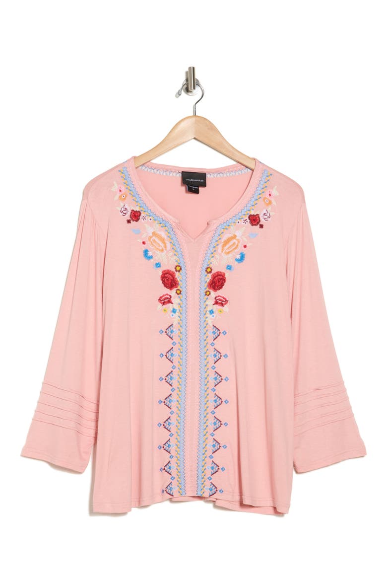 Embroidered Blouse, Alternate, color, PINK