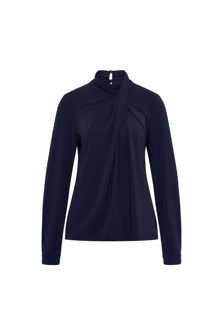 Asymmetrical Draped Jersey Shirt, Main, color, Blue