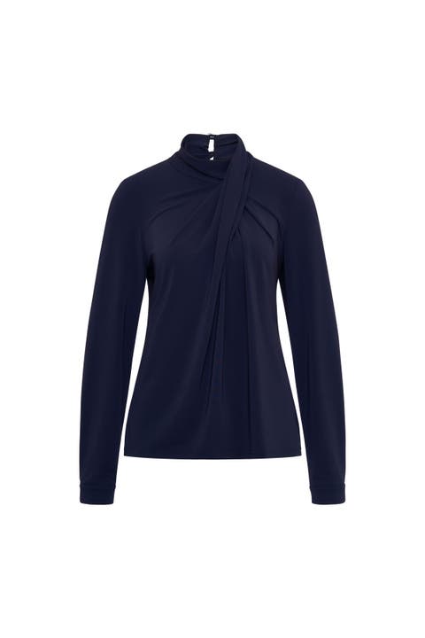 Asymmetrical Draped Jersey Shirt