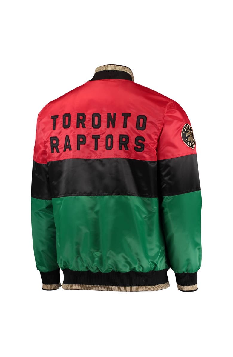 STARTER Men's Starter Red/Black/Green Toronto Raptors Black History Month NBA 75th Anniversary Full-Zip Jacket, Alternate, color, Red