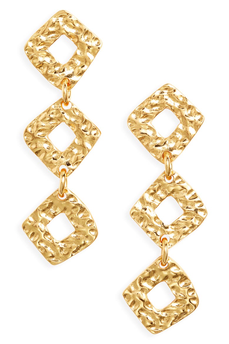 Greer Geo Drop Earrings, Main, color, GOLD