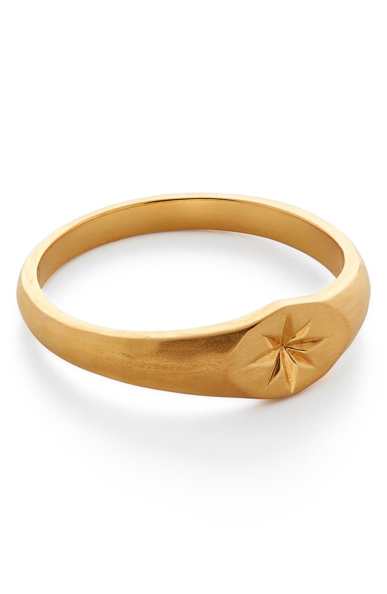 Monica Vinader Guiding Star Signet Ring, Alternate, color, 18Ct Gold Vermeil On Silver