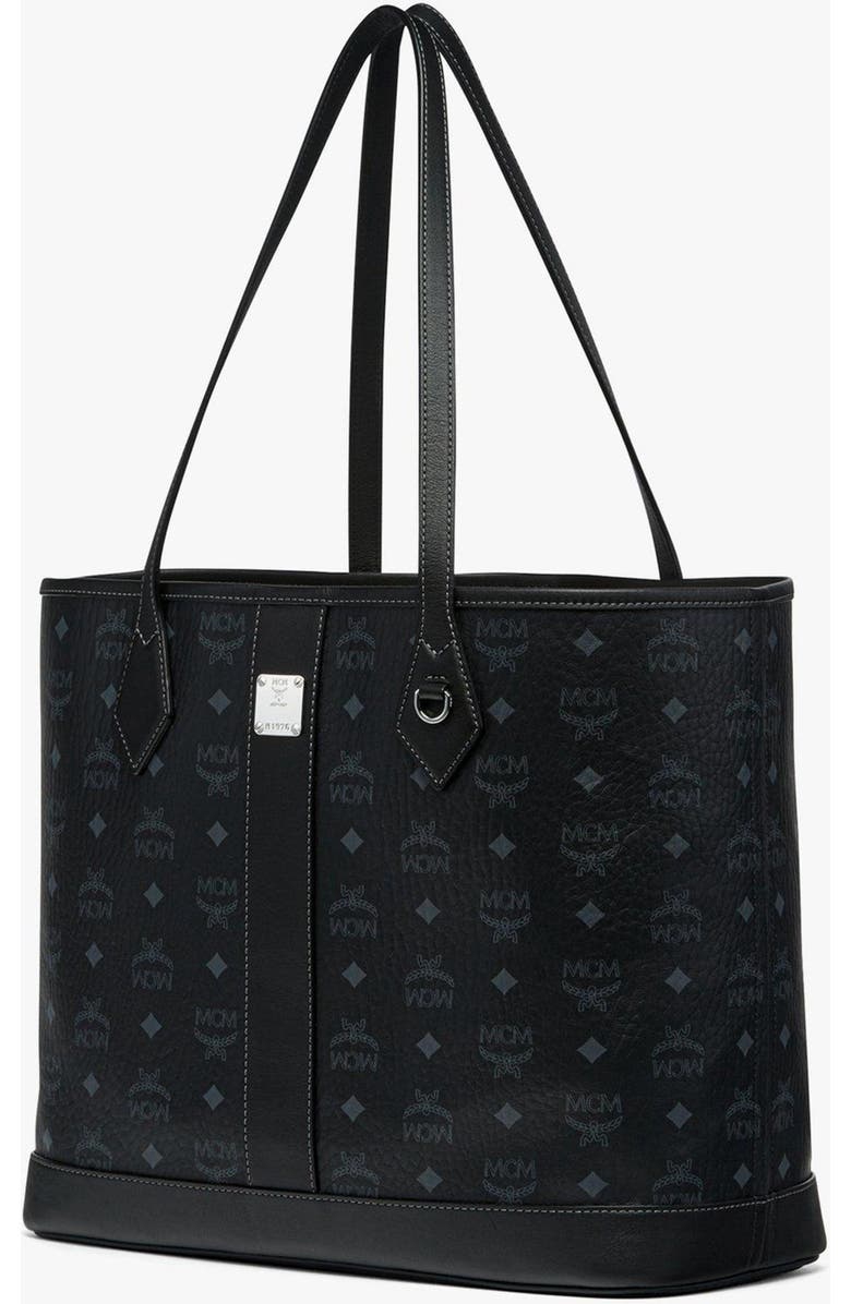 MCM New Medium Liz Shopper in Visetos, Alternate, color, Black