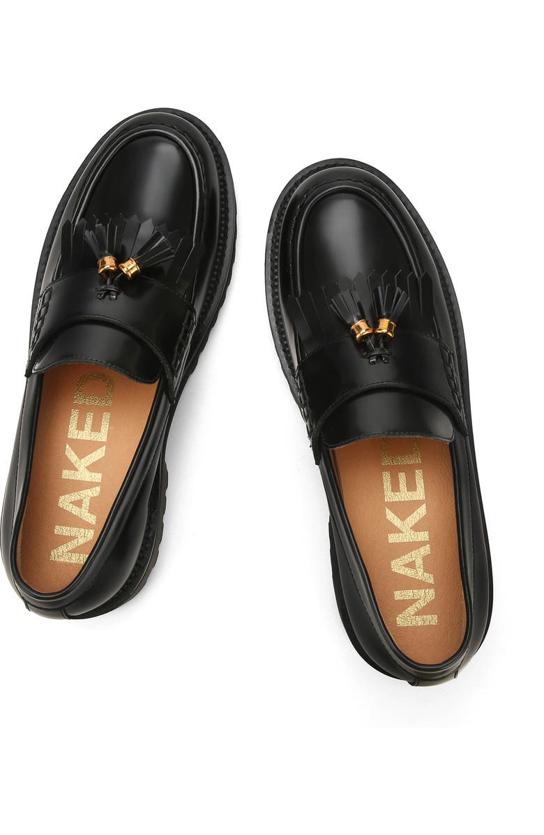 Naked Wolfe Banter Box Leather Loafer, Alternate, color, Black