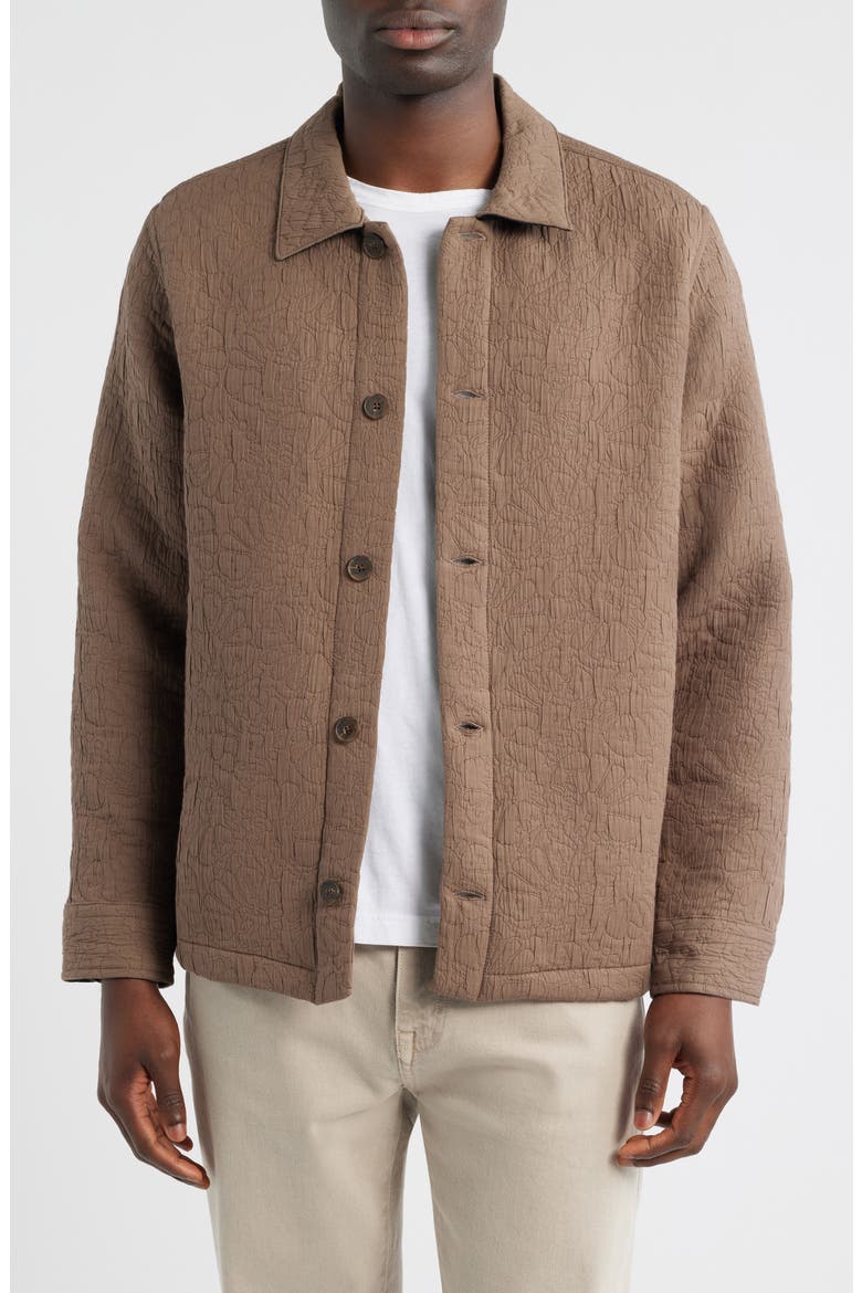 Quilted Overshirt, Main, color, BROWN