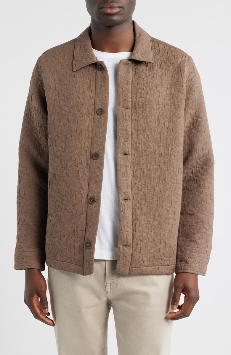 Wax London Quilted Overshirt, Main, color, Brown