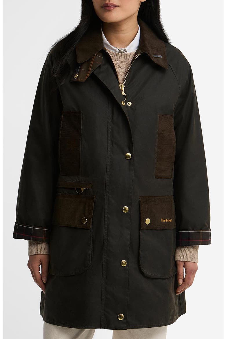 Icons Modern Beaufort Waxed Cotton Jacket, Main, color, OLIVE/ CLASSIC