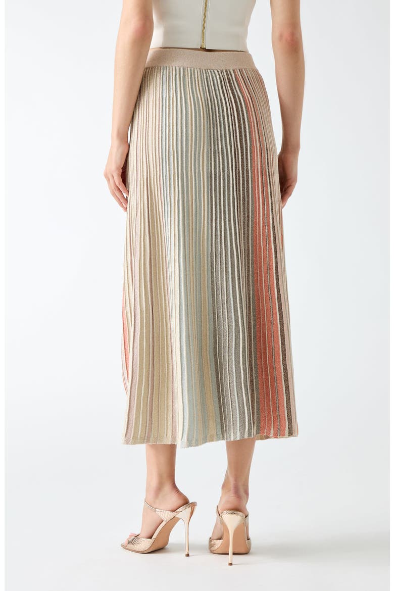 Rosy Pleat Knit Midi Skirt, Alternate, color, BROWN