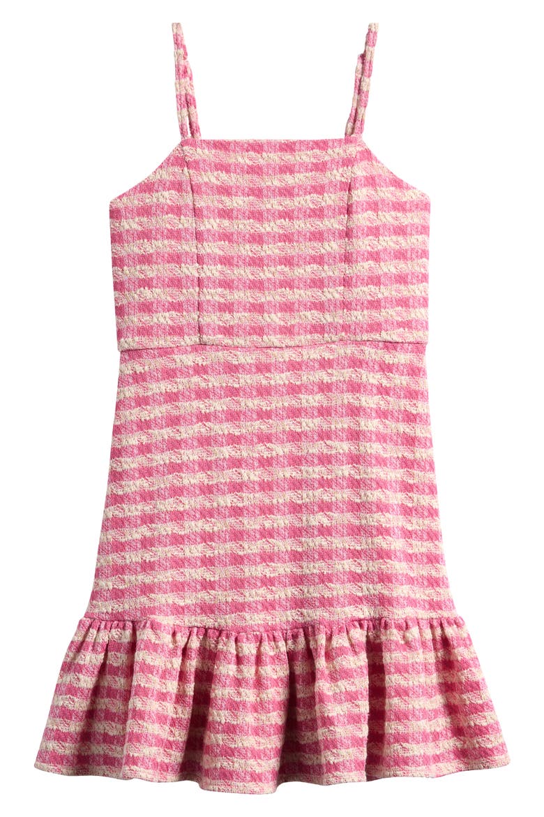 Kids' Ruffle Bouclé Party Dress, Main, color, PINK