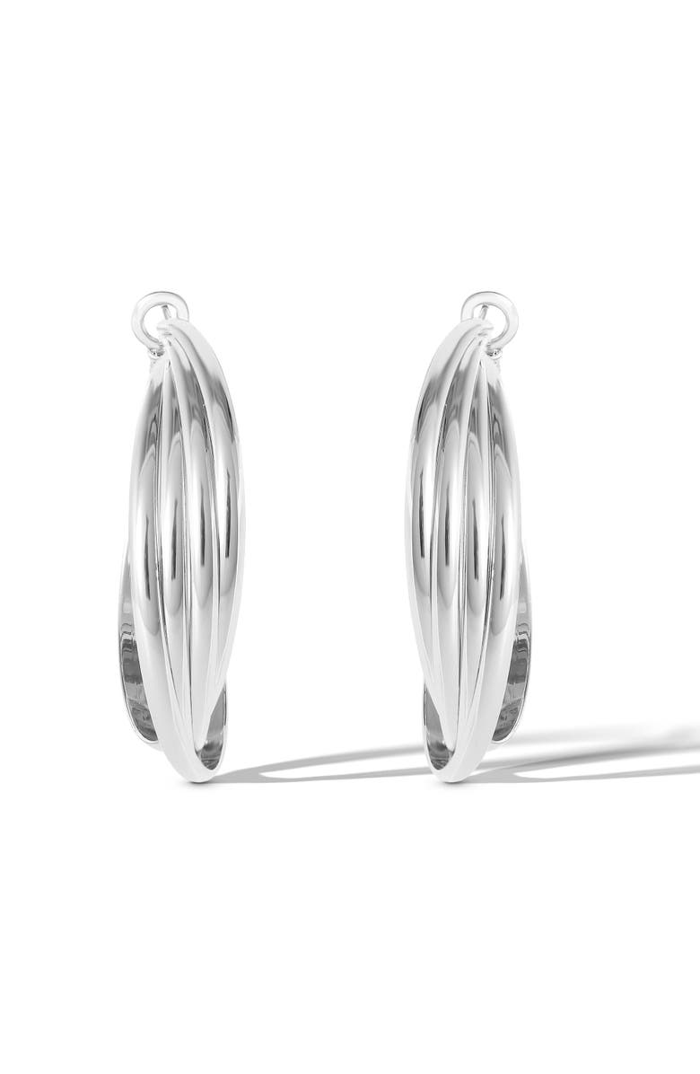 Jessica Simpson Hoop Earrings Gold or Silver Tone, Alternate, color, Silver, Gold