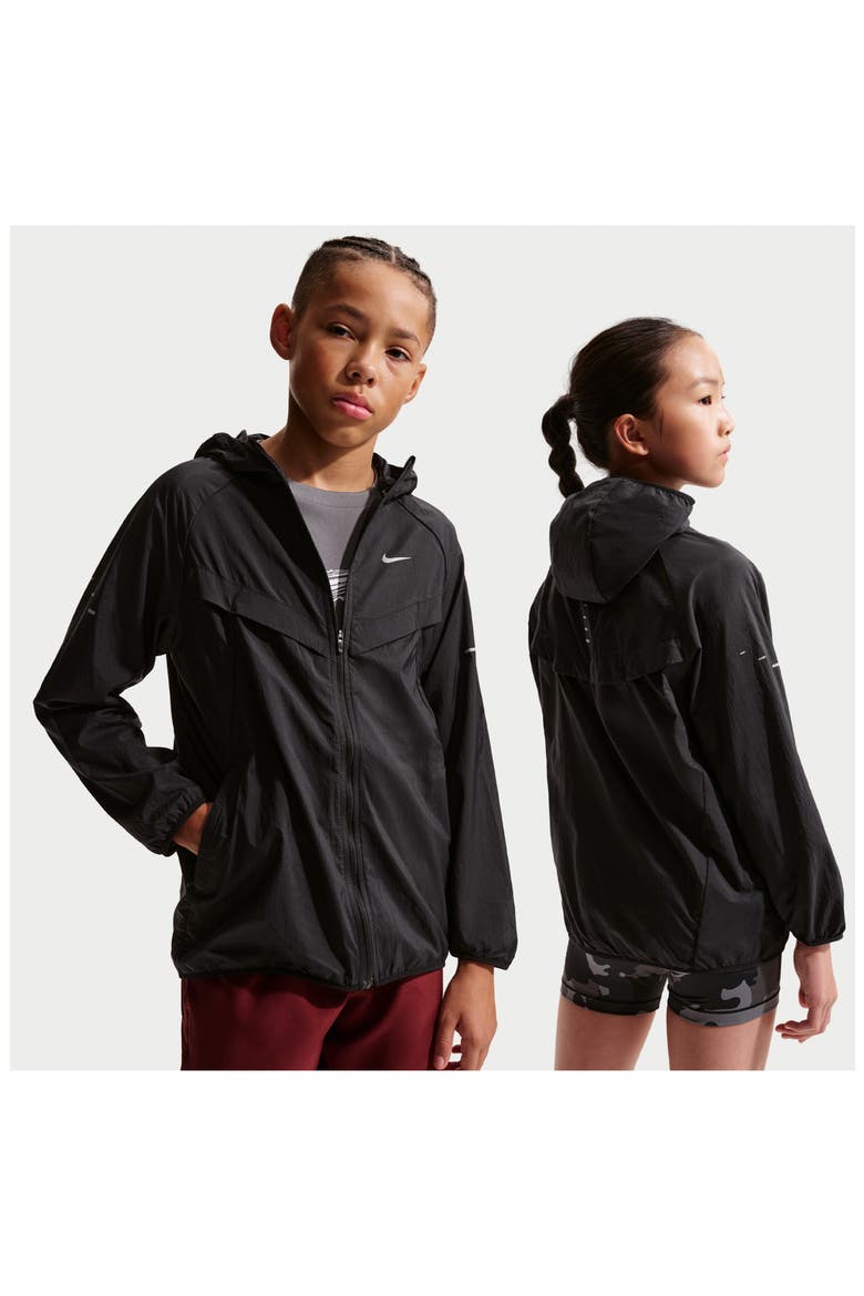 Kids' Stride Water Repellent Jacket, Alternate, color, BLACK/ BLACK