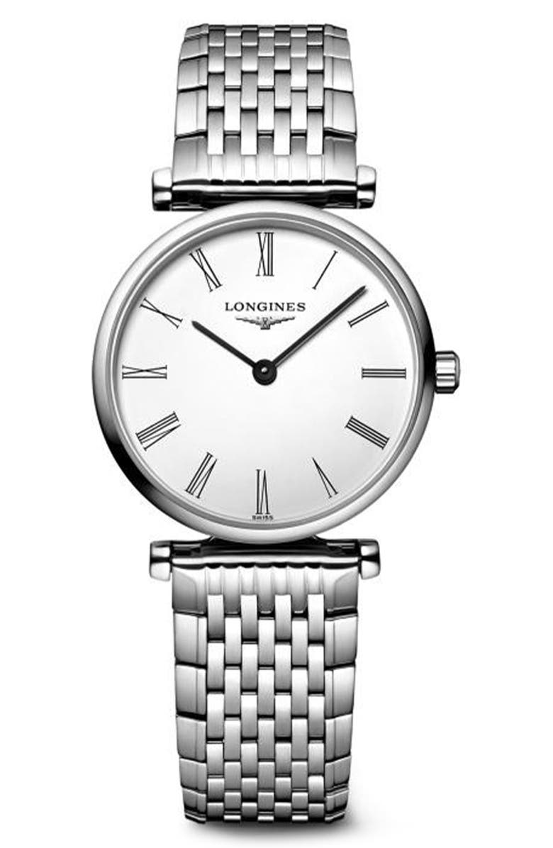 Longines La Grande Classique Bracelet Watch, 24mm, Main, color, White
