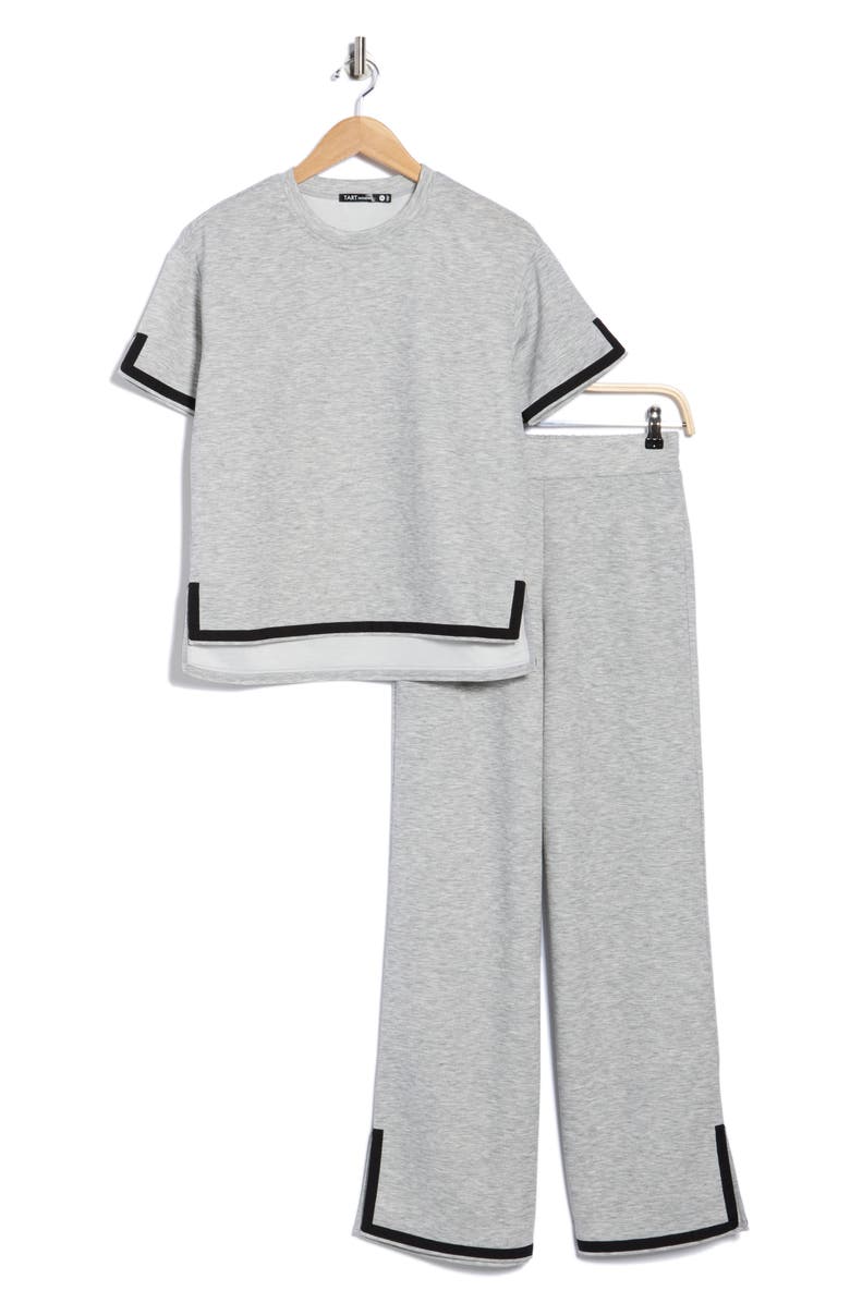 Tart Quintia Scuba Knit Top & Pants Lounge Set, Alternate, color, Light Heather Grey