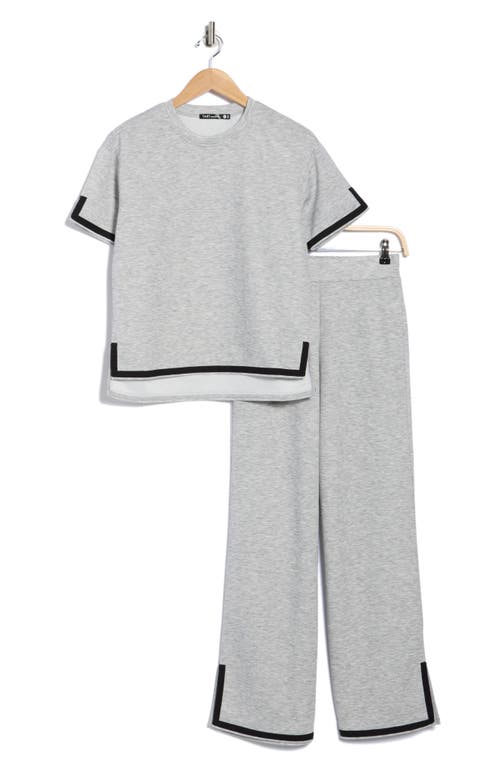 Tart Quintia Scuba Knit Top & Pants Lounge Set In Gray