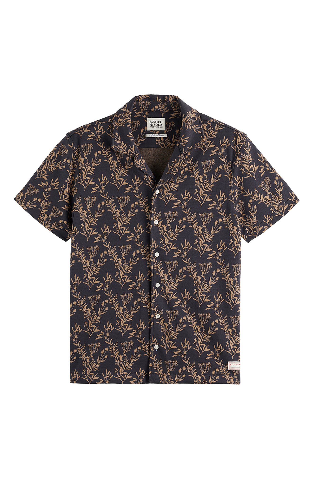 Scotch & Soda Berry Jacquard Short Sleeve Button-Up Shirt