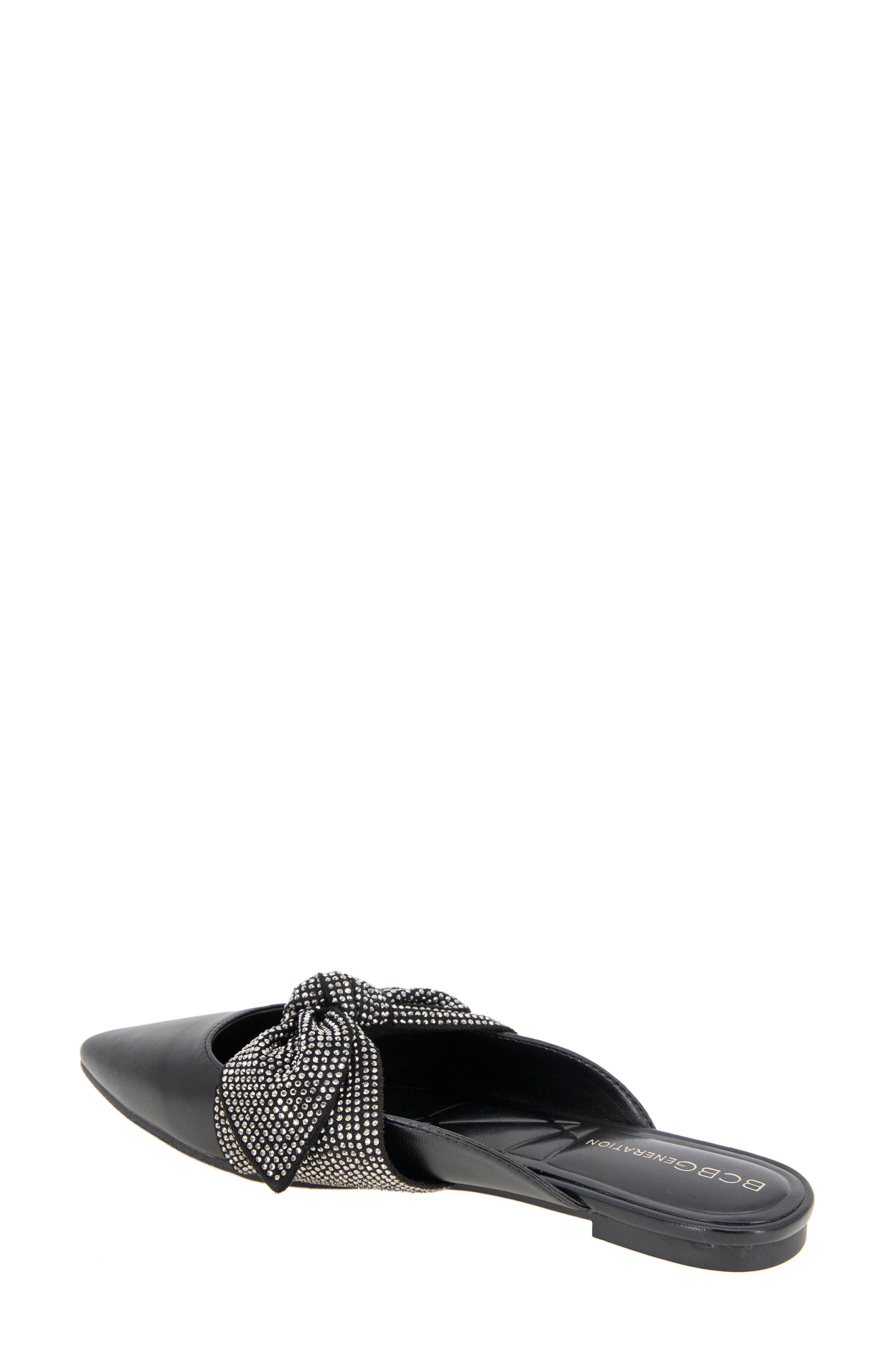 BCBGeneration Kandy Rhinestone Bow Mule, Alternate, color, Black/Rhinestones
