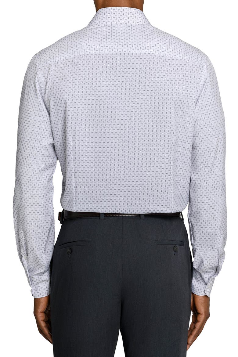Double Diamond Slim Fit Performance Dress Shirt, Alternate, color, WHITE/ SILVER
