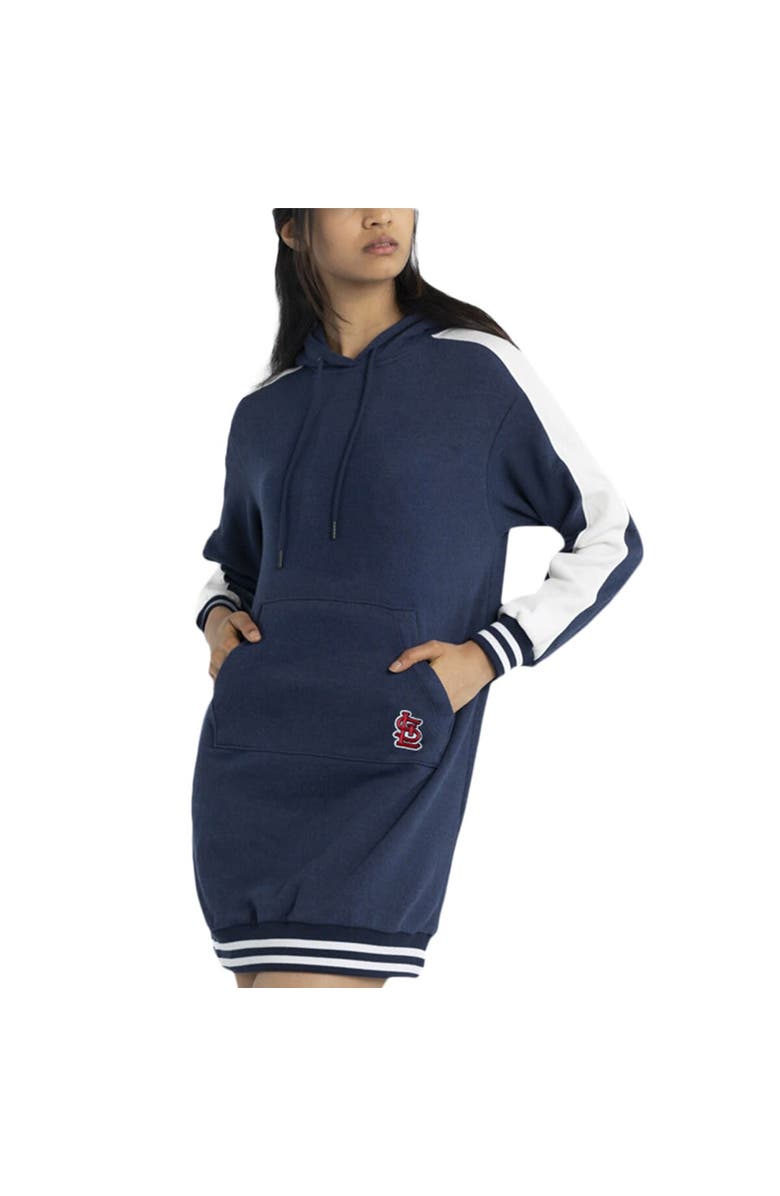 LUSSO Women's Lusso Navy St. Louis Cardinals Mara Tri-Blend Hoodie Dress, Main, color, Navy