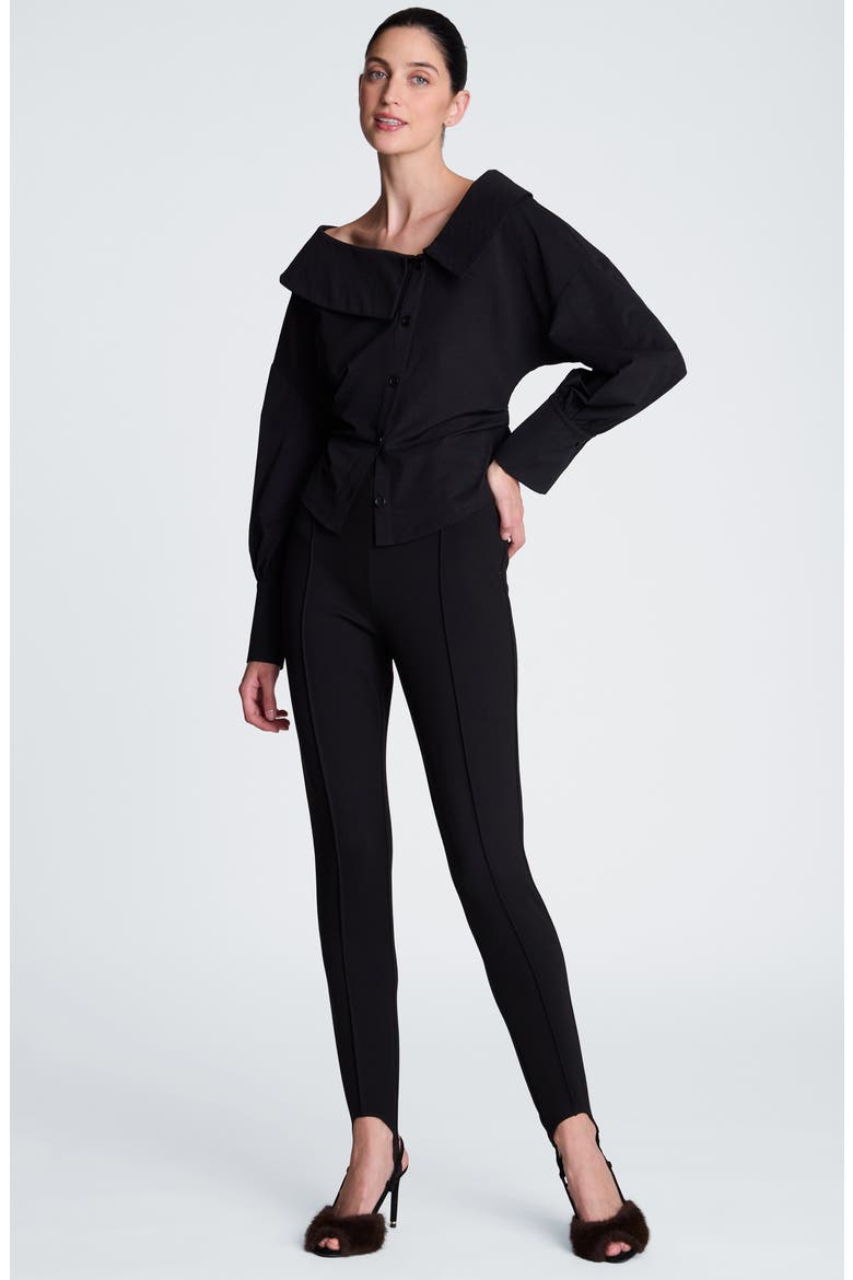 Asymmetric Button Down Shirt, Alternate, color, BLACK