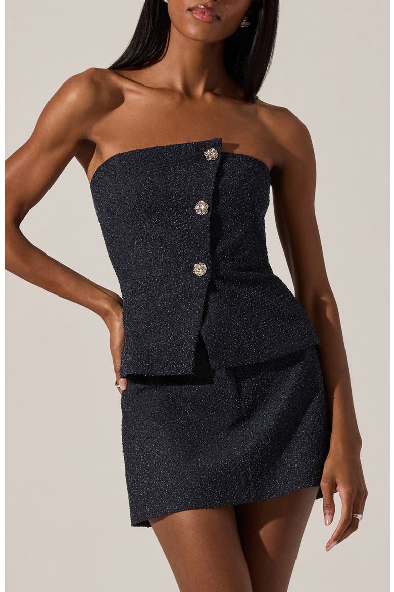Moina Metallic Strapless Top, Alternate, color, DENIM BLUE
