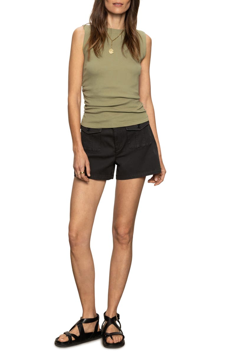 Sanctuary Ruched Rib Tank, Alternate, color, Sage