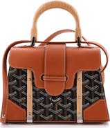 Pre-Owned Goyard Structured Saigon Top Handle Bag Coated Canvas with Leather Mini