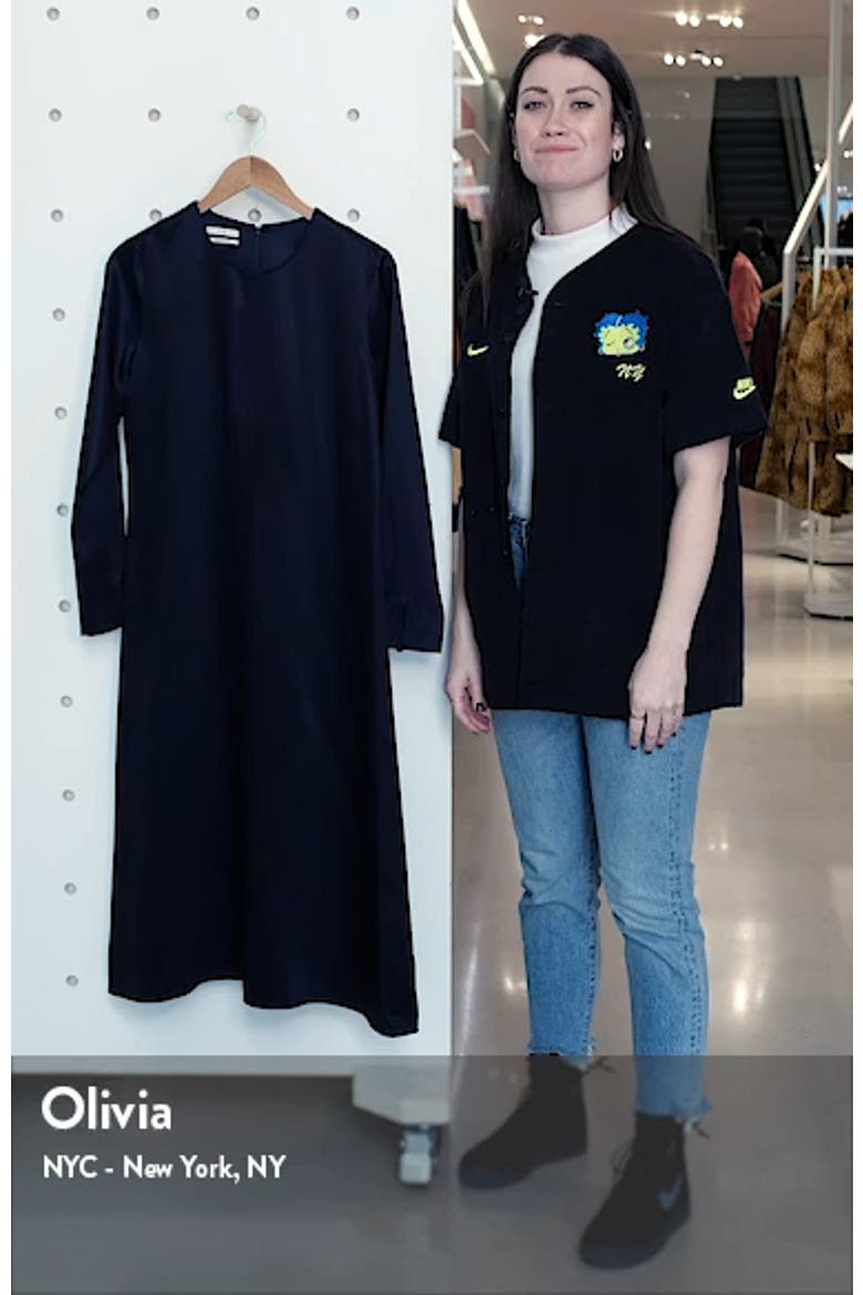 Long Sleeve Satin Midi Dress video