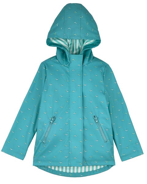 Lined Raincoat with Attached Self-Storage Pouch