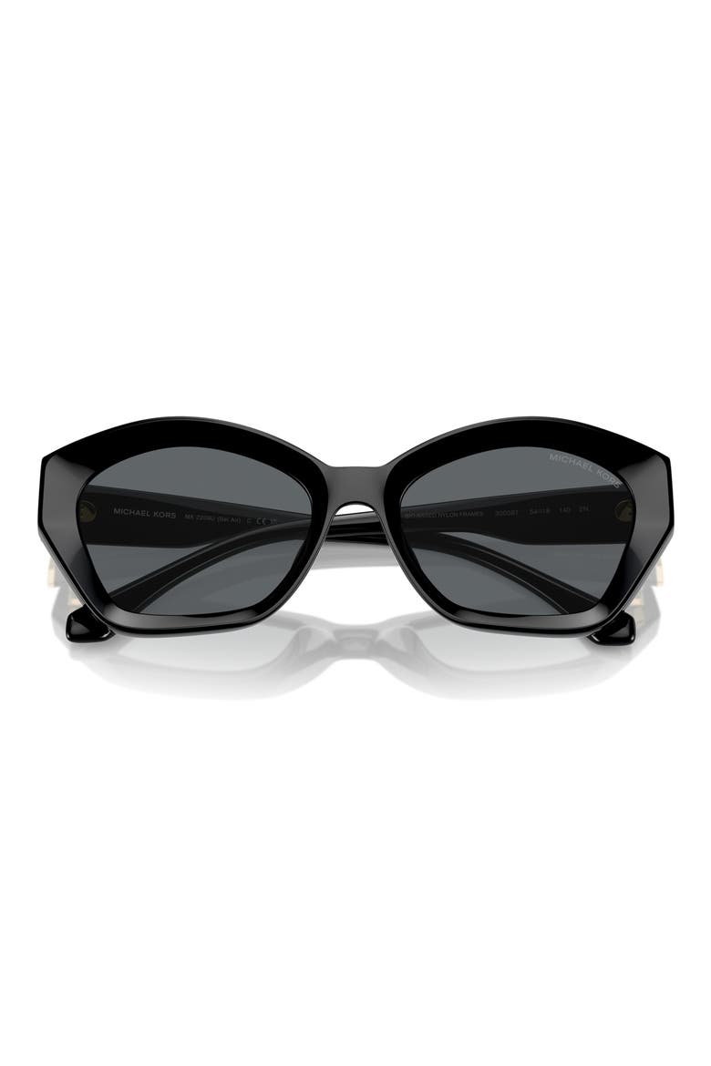 Bel Air 54mm Geometric Sunglasses, Alternate, color, BLACK